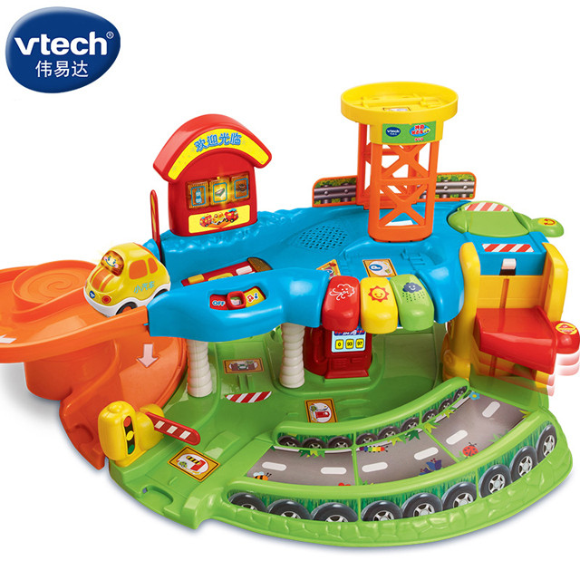 伟易达 vtech 神奇轨道车套装停车场早教益智拼装玩具