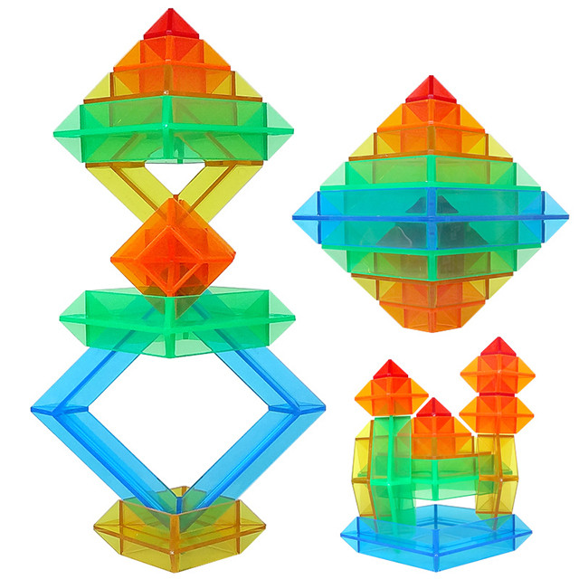光华菱形积木益智玩具百变金塔创意塑料拼插积木拼装豪华版水晶版