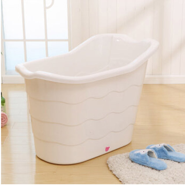 贸号生活 大号塑料洗澡桶泡澡桶 成人浴桶浴盆 带盖子 dh817