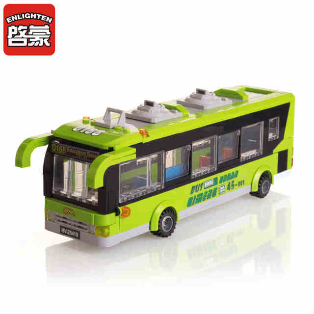 启蒙 拼插积木城市公交车1121