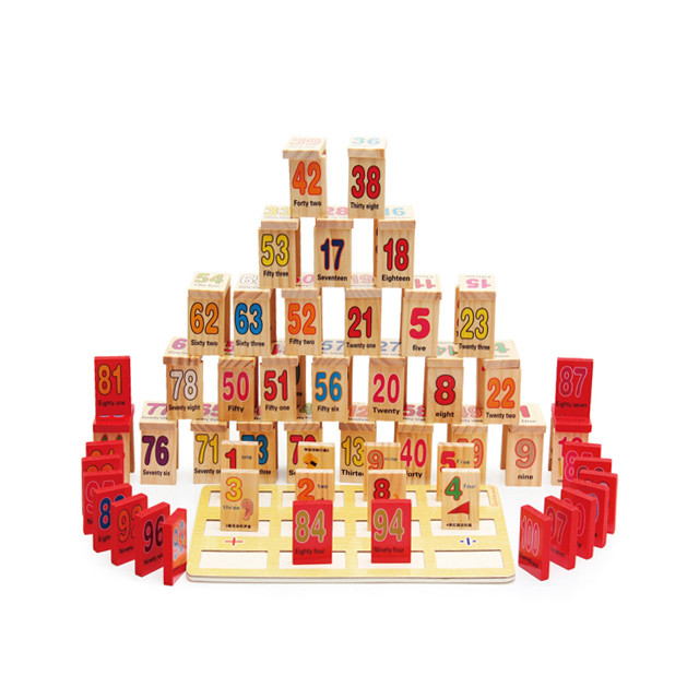 巧之木 110片数字汉字双面多米诺骨牌 儿童益智积木玩具