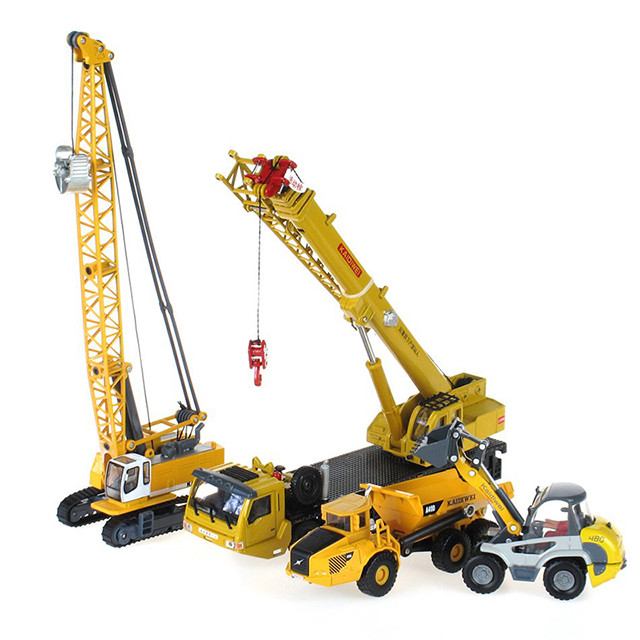 凯迪威626031全合金工程车系列4只装套装男孩仿真车模型玩具