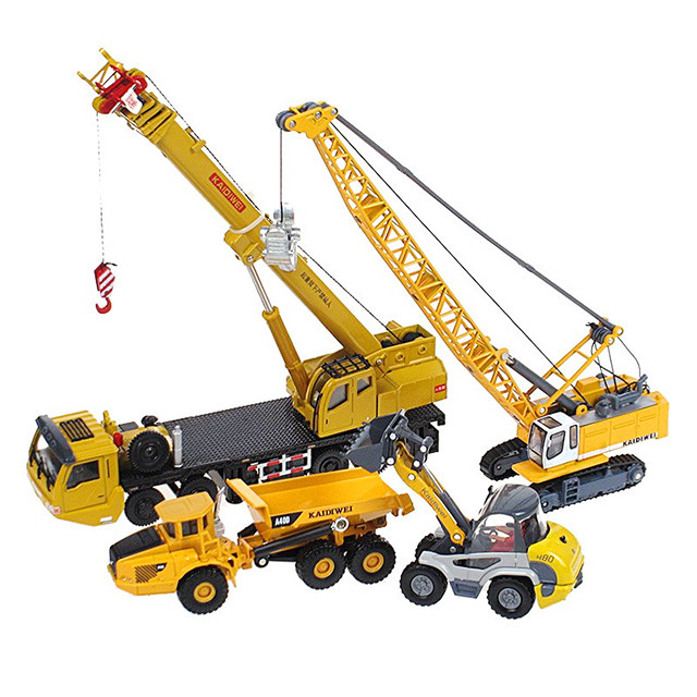 凯迪威626031全合金工程车系列4只装套装男孩仿真车模型玩具