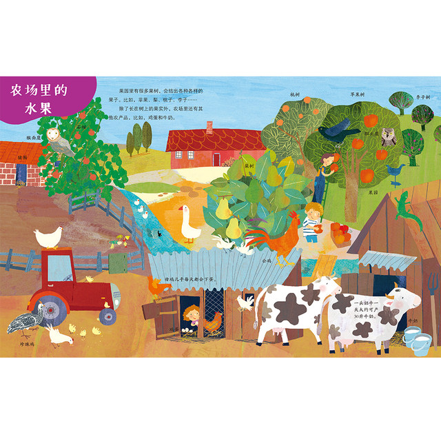 我的开心农场翻翻书(精装,是美绘本,自然科普书,也是玩具翻翻书,孩子